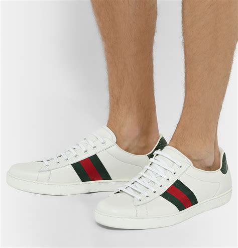 gucci sneakers men white|gucci men's ace leather sneakers.